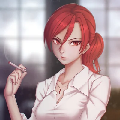 l.....f - #randomanimeshit #originalcharacter #smoking #czerwonewlosy #animeart #kara...