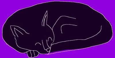 KwadratowyPomidor - narysowałem śpiącego kota bo koty są zajebiste i są majestatyczne...
