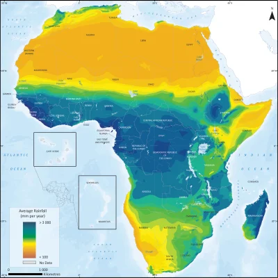 Bednar - Mapa opadów w Afryce.

#mapporn #mapy #ciekawostki