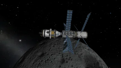 R.....r - Stacja orbitalna "Szarik", która krąży dookoła księżyca Kerbinu - Muna się ...