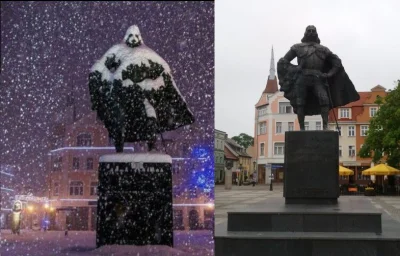 Miszczumrr - Pomnik Jakuba Wejhera który w zimie zmienia sie w Dartha Vadera
SPOILER...