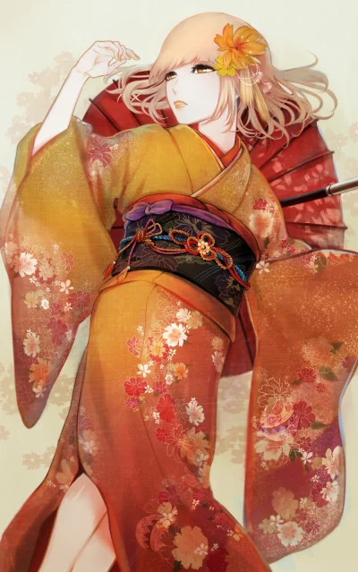 FlaszGordon - #randomanimeshit #animeart [ #kangokugakuen #hannamidorikawa ] #kimono