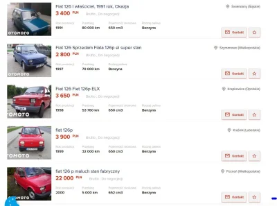 panQTAZ - @cysterna
Zobacz jak wyglądają ceny malucha:
Za 1000zł to bez silnika.