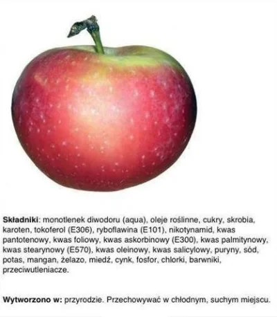 Morf - > nie jesc przetworzonych produktów, typu słodycze.

@Balcerek: i jabłek bo ...