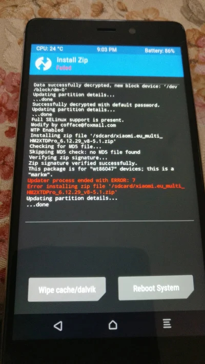 a.....r - Takie coś wyskakuje przy próbie instalacji Xiaomi. Eu ktoś pomoże naprawić ...