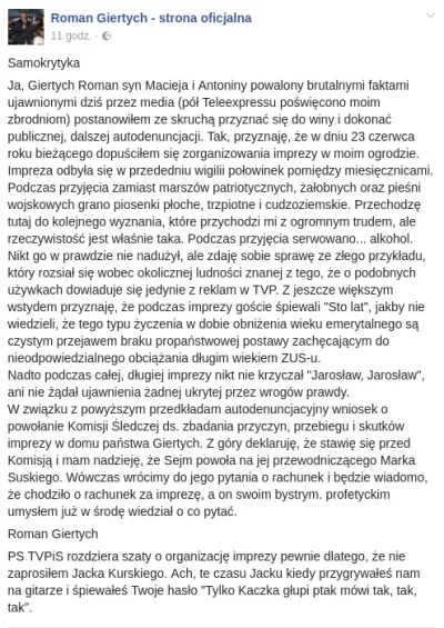 P.....j - Giertych na fejsie robi sobie jaja z TVP. Orły z TVPiS wynalazły, że Gierty...