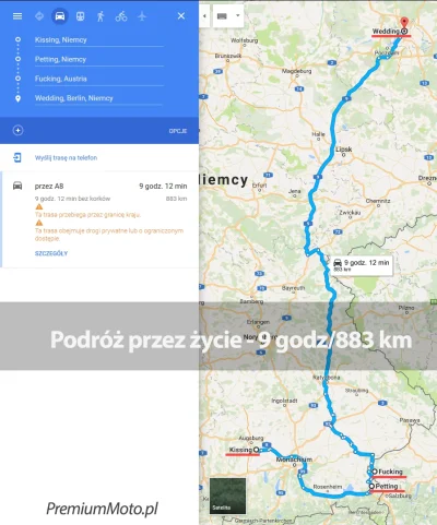 PremiumMoto_pl - Podróż przez życie. 
Zajmuje około 9 godzin.
Od Kissing do Wedding...