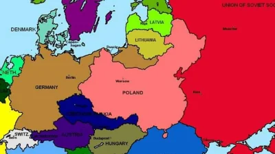 Felix_Felicis - Fragment mapy Europy przedstawiającej państwa z okresu międzywojenneg...