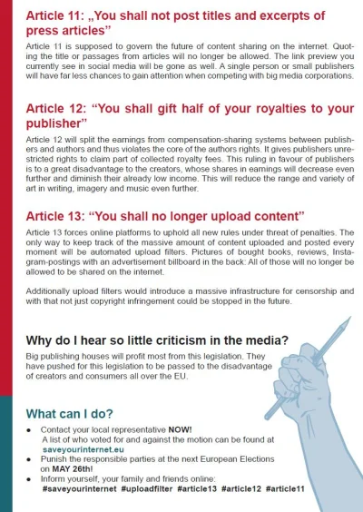 phoe - Infografika podsumowująca temat tego, dlaczego artykuły 11, 12 i 13 dyrektywy ...