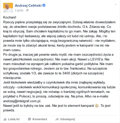 ostoja - Taka ciekawostka - pan Andrzej Celiński, który w życiu przez 8 lat był posłe...