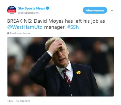 Kolanoskopia1 - Według Sky Sports David Moyes odszedł z West Hamu. Czarny dzień dla b...