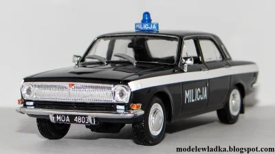 PiotrekW115 - Model radiowozu GAZ M24 Wołga w malowaniu Milicji Obywatelskiej. Skala ...