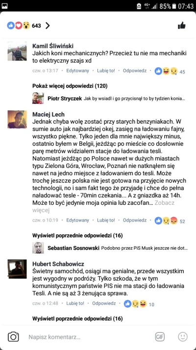 lronman - To co się dzieje w komentarzach na otomoto na temat wystawionej tesli to je...