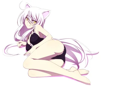 Azur88 - #randomanimeshit #bakemonogatari #blackhanekawa #longhair #whitehair #yellow...