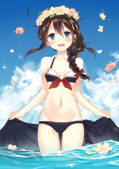 l.....f - #randomanimeshit #kancolle #kantaicollection #shigure #swimsuit #pixiv #