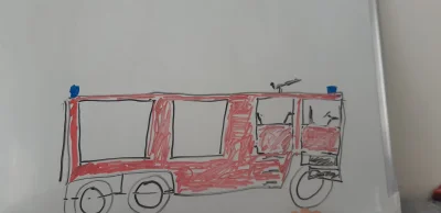 soadfan - Syn (lvl3) poprosił mnie o narysowanie strażaka (w domyśle wóz strażacki), ...