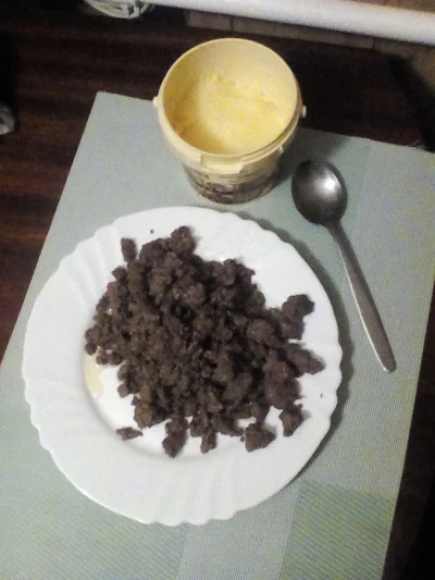 anonymous_derp - Dzisiejsza kolacja: Smażona wołowina mielona, masło klarowane. 

#...
