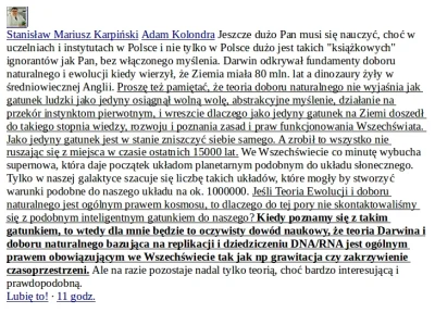 bioslawek - Ciekawa wymiana zdań pomiędzy tytanami nauk przyrodniczych w polsce na te...