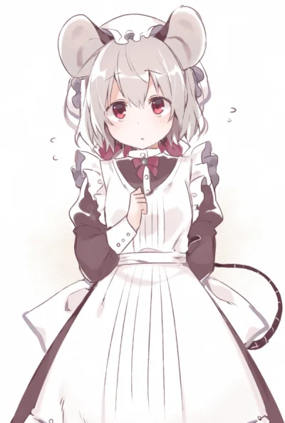 LlamaRzr - #randomanimeshit #kemonomimi #nezumimi #touhou #nazrin #redeyesalert #maid