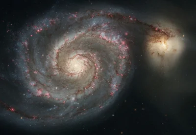 d.....4 - Galaktyka Wir (M51) w świetle widzialnym oraz NGC 5195

#kosmos #astronomia...