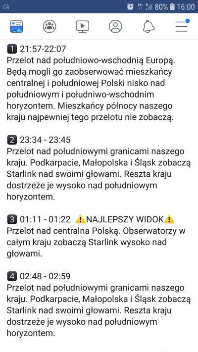 Agagonek - Dzisiejszy przelot Starlinków