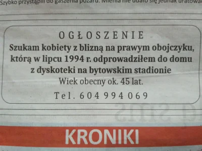 kredzion - Takie oto ogłoszenie dostrzegłem dzisiaj w lokalnej gazecie ( ͡° ͜ʖ ͡°) Ja...