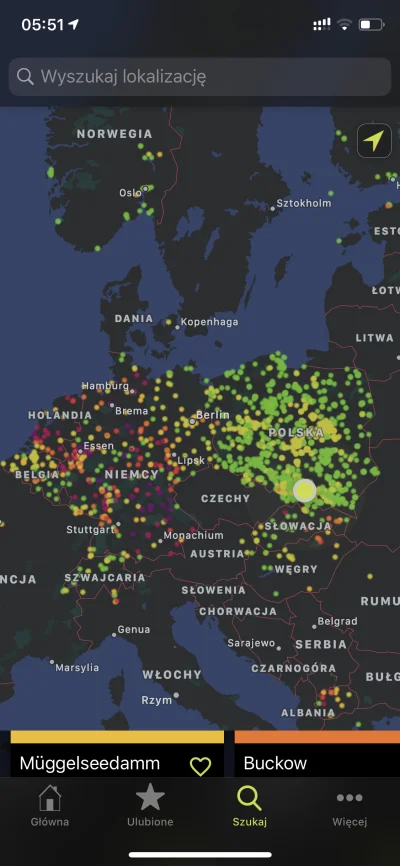 aei9077 - Rzadka sytuacja dziś nad ranem. Czujniki pokazały powietrze w Polsce lepsze...