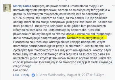 DTrain - @erlajnakrual: od tych komentarzy dostaję raka - typ płacze, że kucharz TYLK...