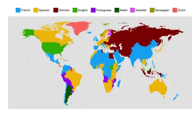 XpedobearX - Zestawienie dla drugiego najpopularniejszego języka w danych krajach: