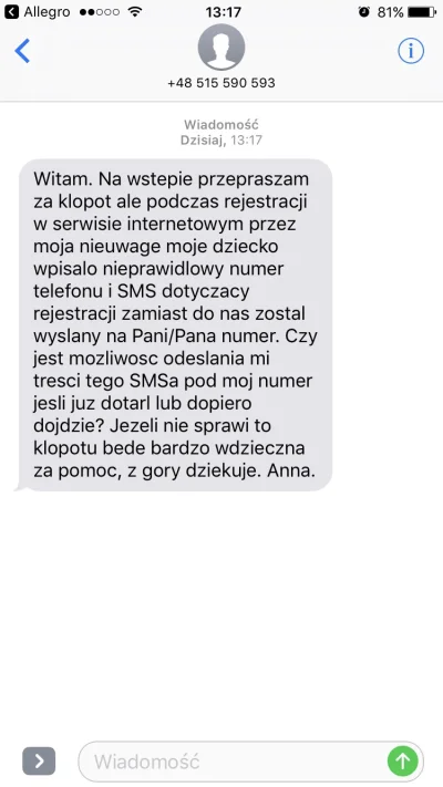 smaichel - Nie dajcie się oszukać mirki, przed chwilą taki sms do mnie przyszedł...

...