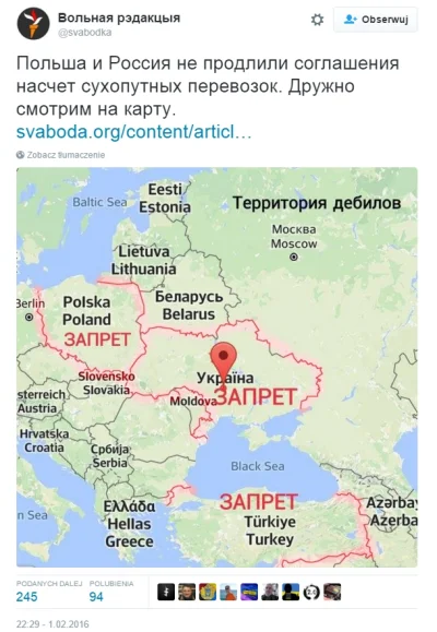 qlimax3 - Beka z Rosjan, same na siebie nałożyły sankcje transportowe na całą Europę ...