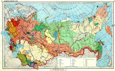 J.....z - Radziecka mapa etnograficzna z 1941 r. Jak widać, Polaków w ZSRR nie było, ...