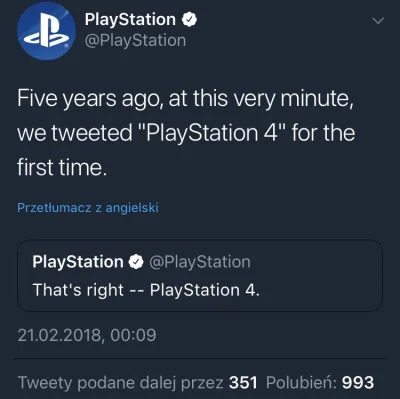 Wierszu - Tweet sprzed chwil kilku:) #ps4