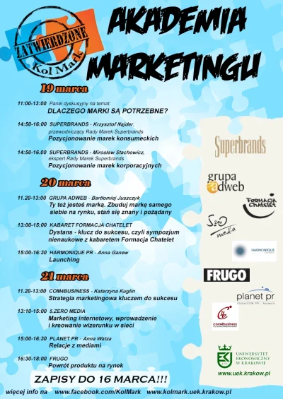 adnews - 20. marca na UEK w #krakow.ie w ramach Akademii #marketing.u poprowadzimy wa...