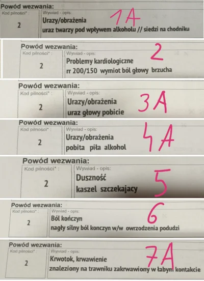 n.....e - Dyżur 16 - sobota noc


1. Powód wezwania: uraz twarzy, pod wpływem alkohol...