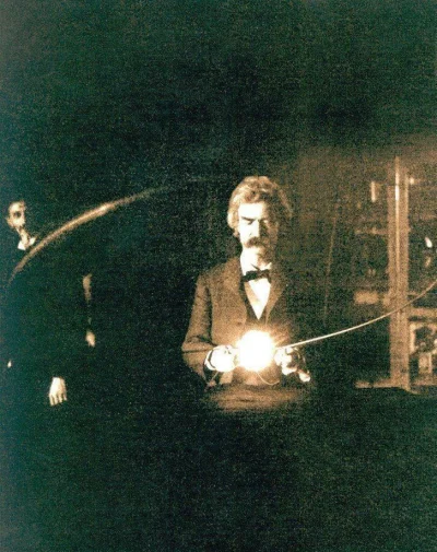 lskx - Mark Twain w laboratorium Tesli, 1894r.