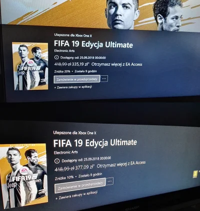 Tymczas0wy - Ciekawa sytuacja. Wersja Fifa 19 w wersji Ultimate ma dwie ceny w sklepi...