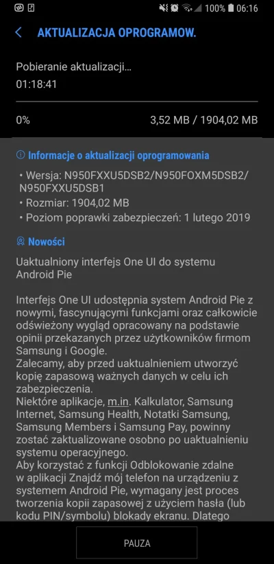 izkYT - Dla XEO jest już do pobrania przez system 

#note8 #samsung #telefony #androi...