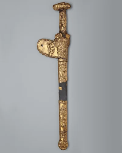 myrmekochoria - Scytyjski żelazny miecz ze złotym "obiciem", VII wiek przed naszą erą...