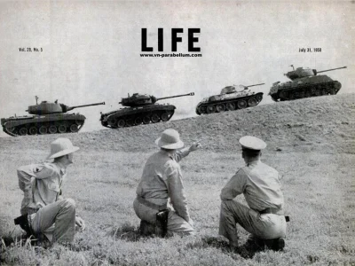 papier96 - M46 Patton, M26 Pershing, T-34, M4 Sherman na okładce magazynu LIFE, lipie...