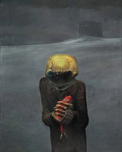 dziewczynka-z-zapalkami - #beksinskinadobranoc #beksinski #sztuka #malarstwo

To dz...