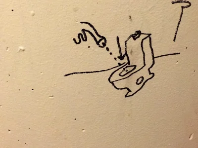DownmiaN - Rysunek instruktażowy w męskiej toalecie. 

#sikajzwykopem #toaletypublicz...