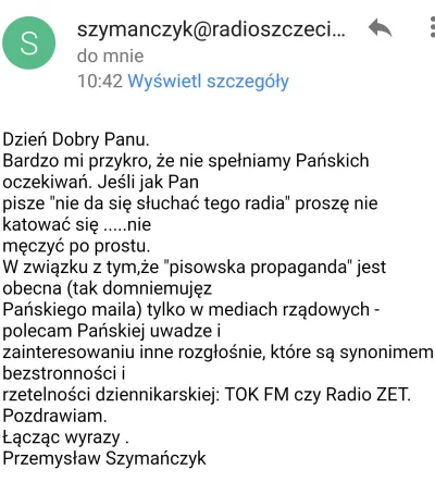 ziobro2 - Napisałem do redaktora naczelnego Radia Szczecin bo już nie mogę znieść tej...
