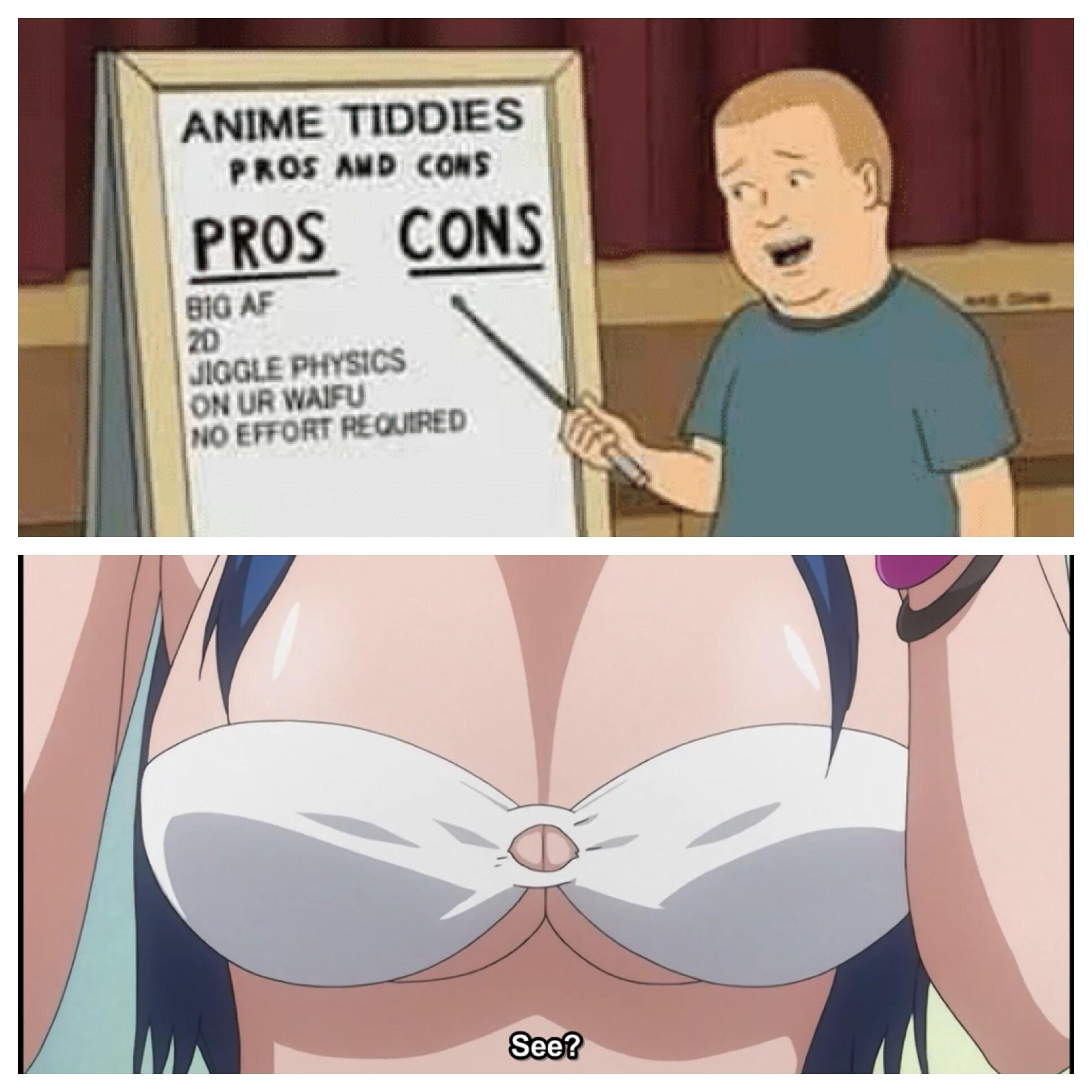 Anime your boobs are so big meme