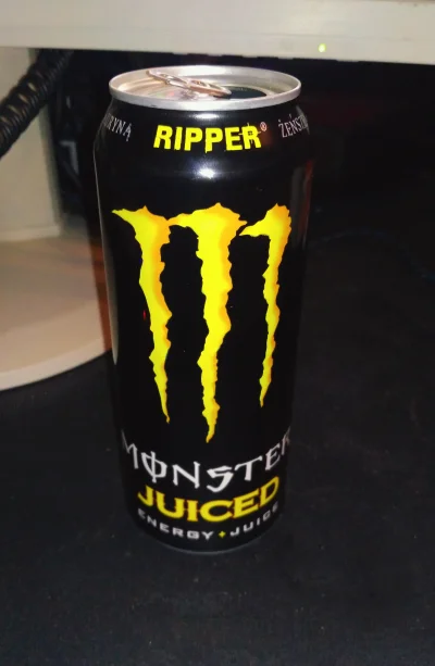 s.....a - Monster Ripper
To jeden z tych "juiced" czyli z sokiem, ten ma akat 20% m....