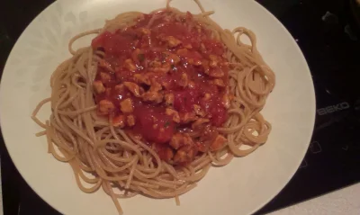 S.....s - Spaghetti z kurczakiem zamiast mielonego i makaronem wieloziarnistym, dobrz...