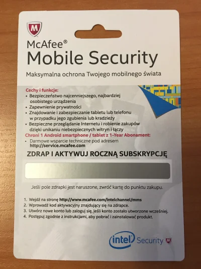 James_Dempsey - Uwaga, Mirki i Mirabelki!
Do rozdania roczna subskrypcja McAfee Mobil...