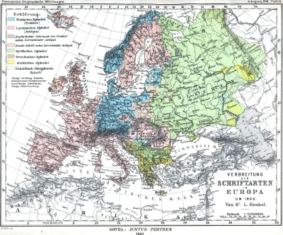 dertom - Niemiecka mapa używanych w Europie alfabetów z 1900r.
#historia #ciekawostk...