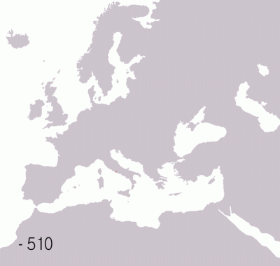 Kakergetes - Tak zmieniały się granice Rzymu na przestrzeni wieków.
Gif autorstwa uż...
