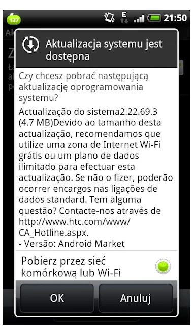 chato - #htc #desire - też macie informację o dostępnej aktualizacji #android'a w tak...